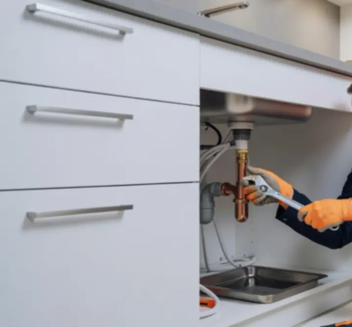 Hydraulik Fixorynex w trakcie usuwania awarii wodno-kanalizacyjnej